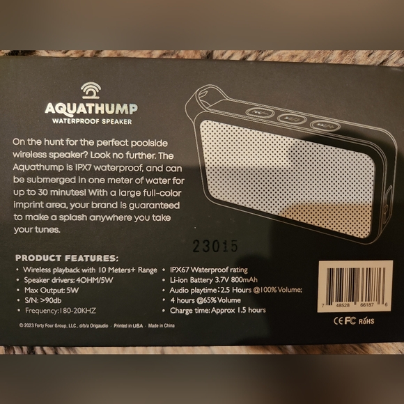 Origaudio Aquathump Waterproof Wireless Bluetooth Speaker - New open box - Picture 6 of 6